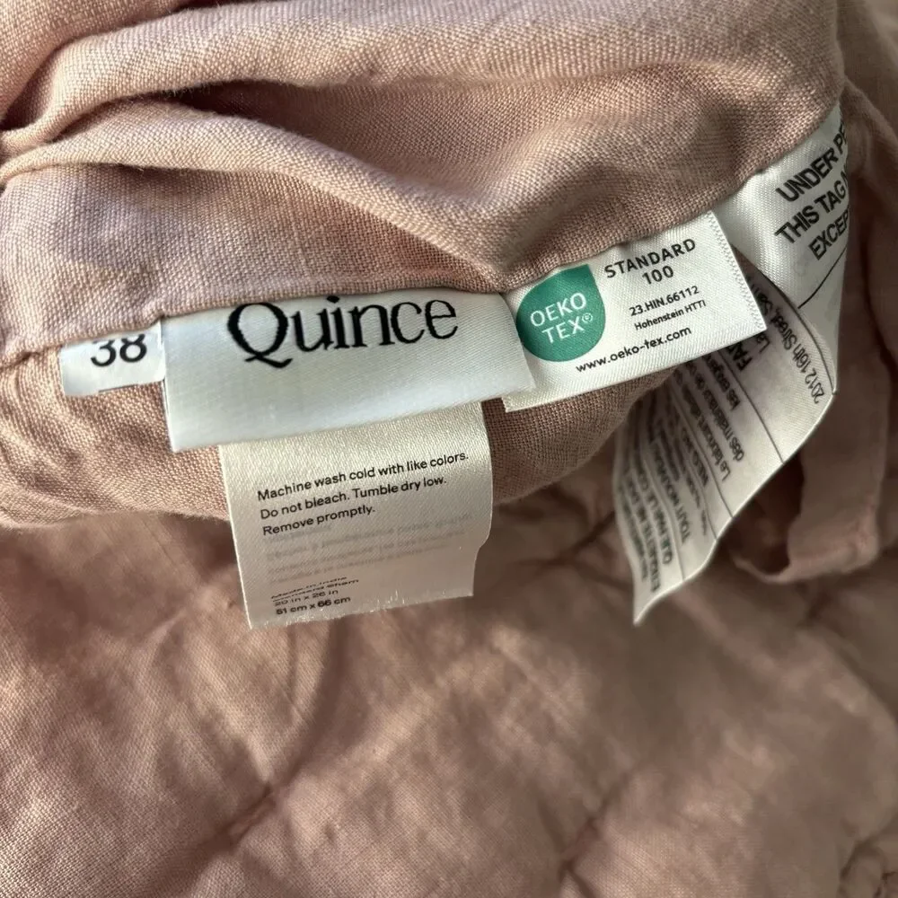 Quince European Linen Dream Quilted Sham 4 Standard Pillow Cases Dusty Mauve